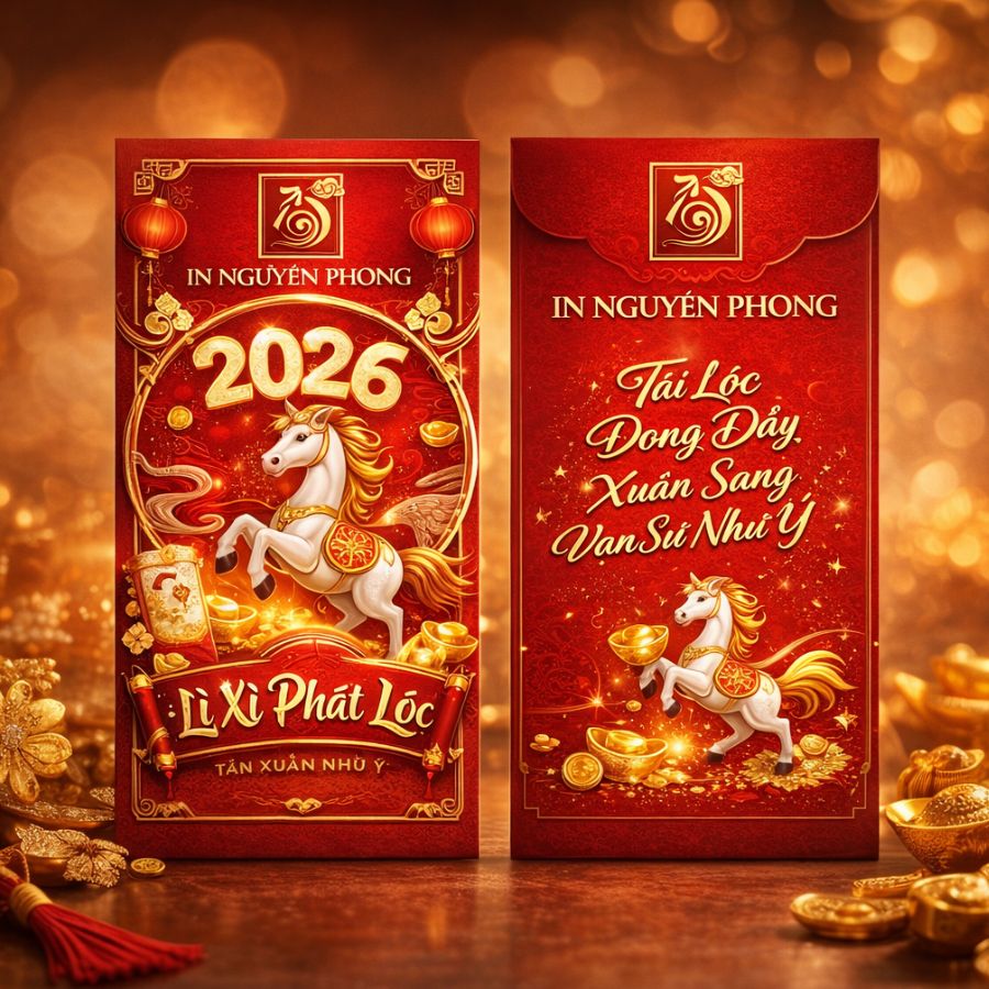 Các mẫu bao bì lì xì tết Bính Ngọ năm 2026